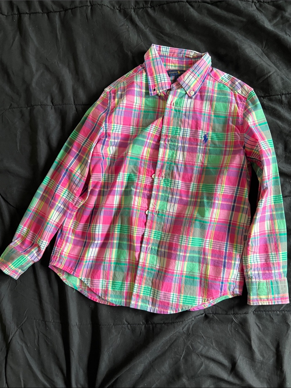Polo by Ralph Lauren Pink & Green Plaid Button-Down